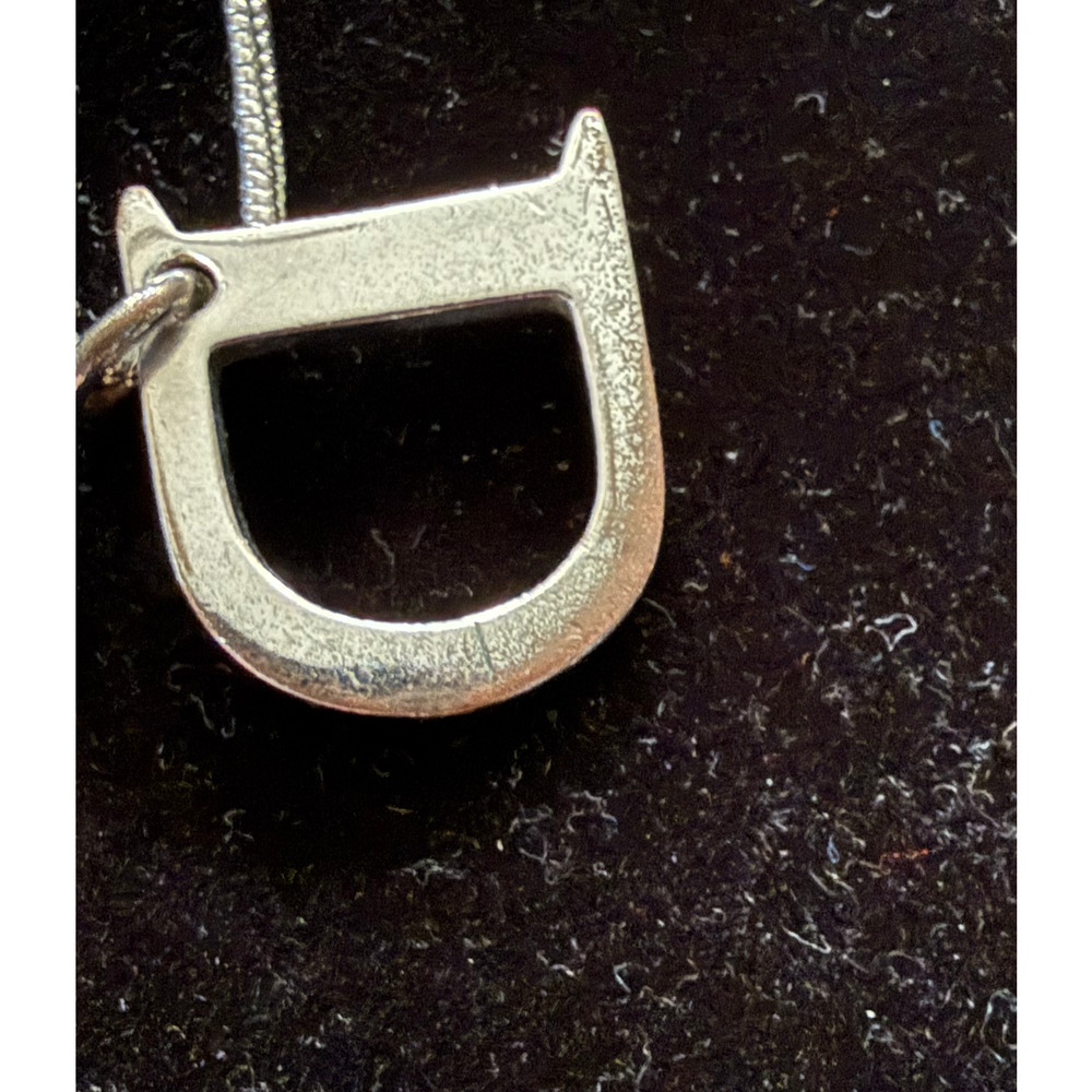 Christian Dior D Logo Necklace 19 Inch Silver Initial Pendant Chain Box Gift - Picture 7 of 11